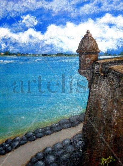 Garita del Viejo San Juan Acrylic Canvas Landscaping