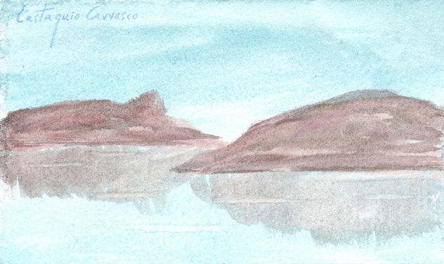 Dos islas en el lago Tehk, (Two islands in the lake Tehk)