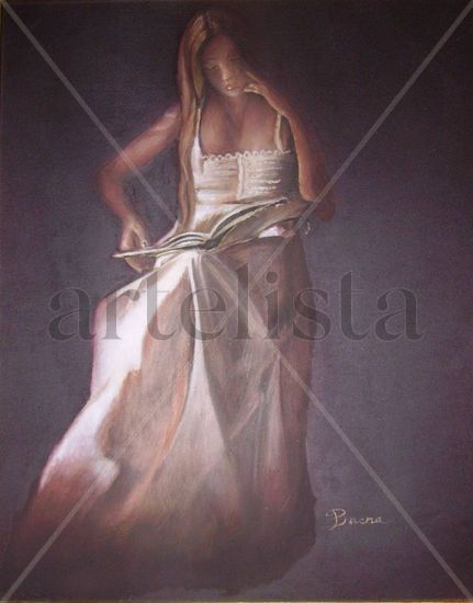 la lectura Oil Panel Figure Painting