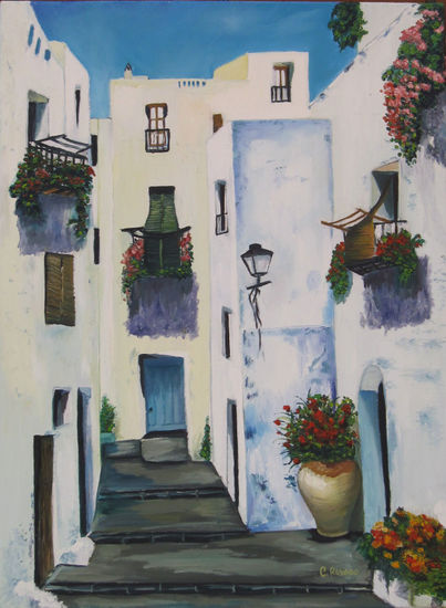 Calles de pueblo andaluz I Óleo Lienzo Paisaje