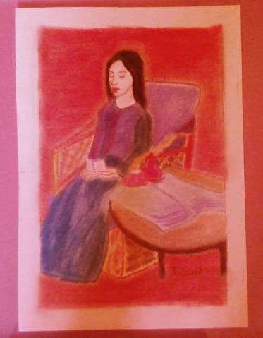 La convaleciente Pastel Card Portrait