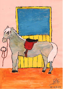 Caballo en establo
