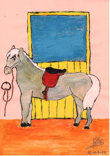 Caballo en establo