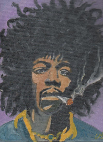 Hendrix Oil Canvas Portrait