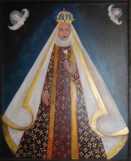 Virgen estigmatizada Oil Panel Portrait