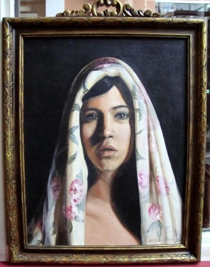 Penélope Oil Panel Portrait