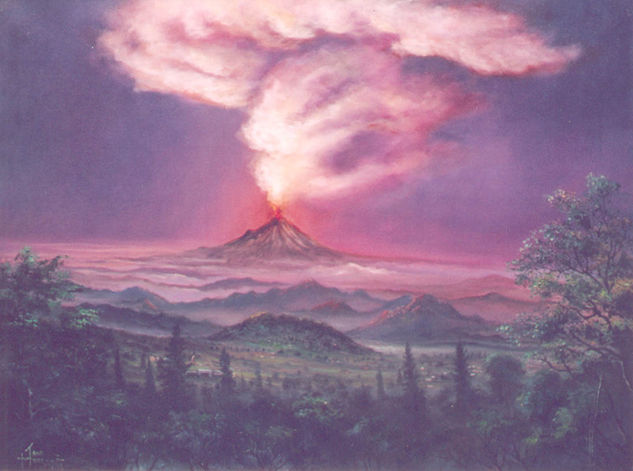 PAISAJE CON VOLCÁN Oil