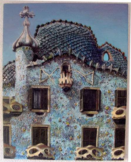 La Casa Batlló Óleo Lienzo Paisaje