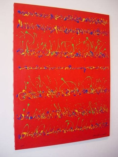 ESCRITURA MANTRICA roja Acrylic Canvas Others