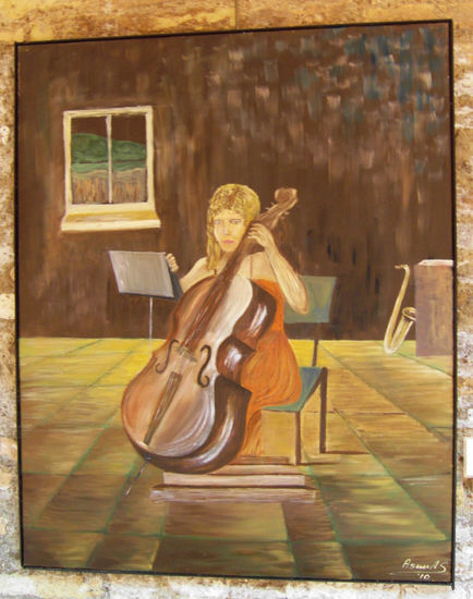 Música 5 Oil Canvas Figure Painting