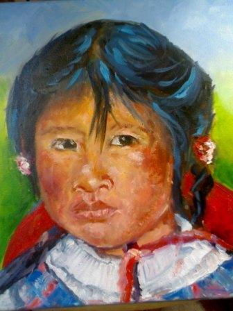 Nena peruana Oil Canvas