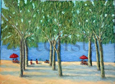 un dia de playa Oil Canvas Landscaping