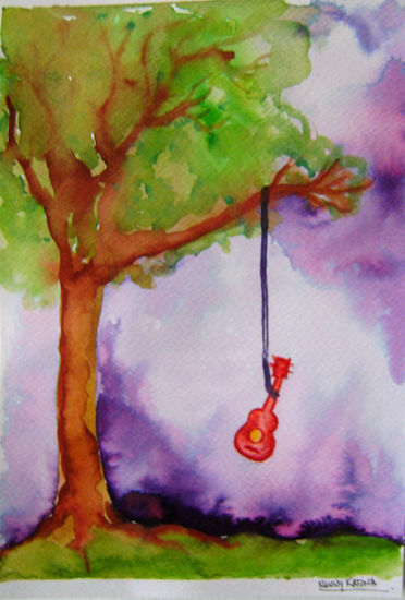 CANSANCIO MUSICAL Watercolour Card Landscaping