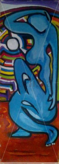 mujer azul Oil Canvas Figure Painting