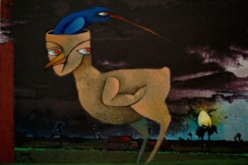 “Siempre Vigilante” Mixed media Canvas Animals