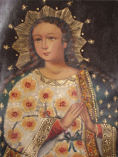 virgen del Carmen Oil Canvas Figure Painting