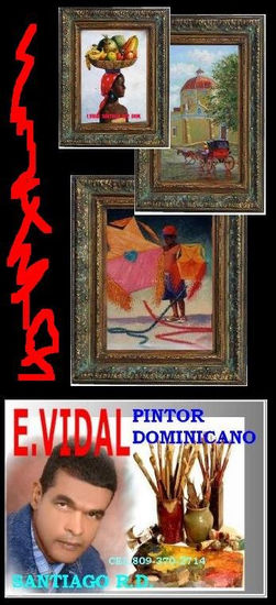 E.VIDAL 2010 PINTURAS DOMINICANAS Óleo Lienzo Paisaje