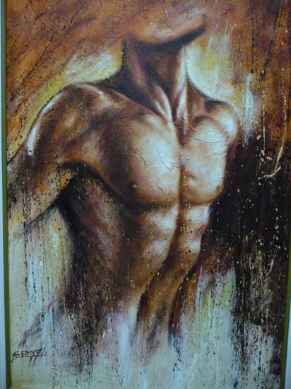 torso masculino Óleo Lienzo Desnudos