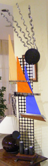 Regata 3 veleros Metal Figurative