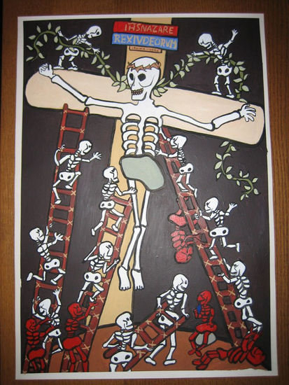 dia de muertos 4 Acrylic Paper Figure Painting