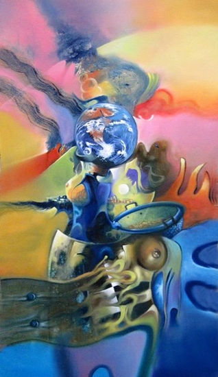 el planeta al borde de la mujer Oil Canvas Others