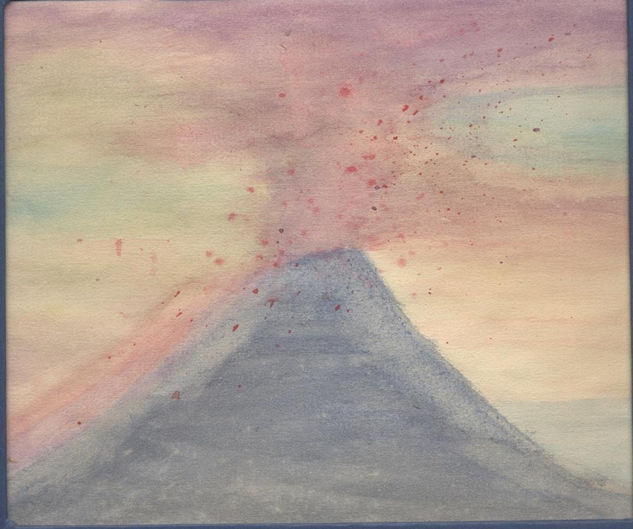 Volcán años 90 Watercolour Paper Landscaping