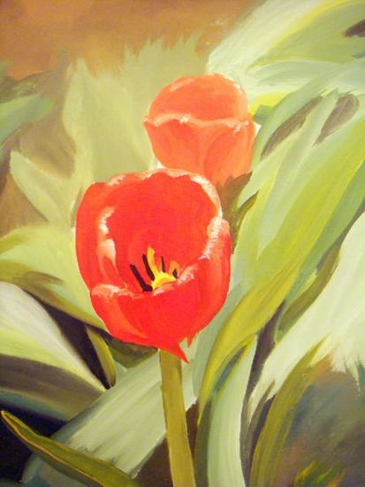 tulipanes Óleo Lienzo Floral