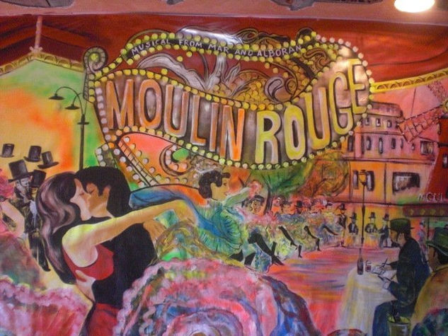 PARTES DEL TELÓN MUSICAL MOULIN ROUGE INSTITUTO MAR DEL ALBORÁN Acrylic Textile Others