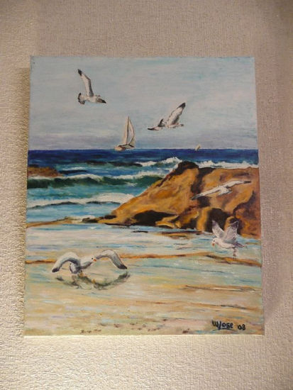 Playa de Berria,(cantabria) Oil Canvas Marine Painting