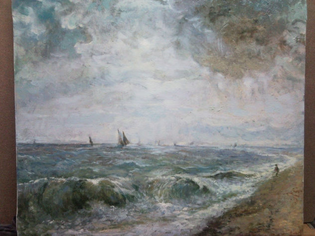 paisaje costero con barcas