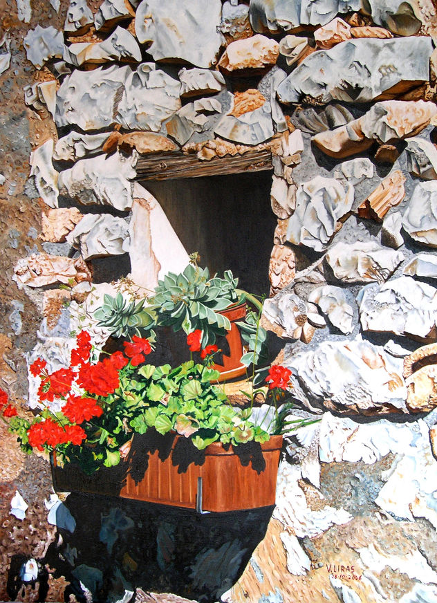 flores en la ventana