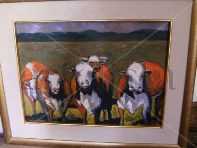 mis Hereford Oil Canvas Animals