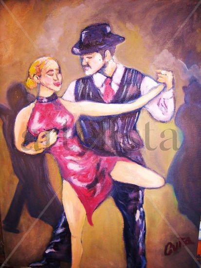 TANGO BAR Oil Canvas Figure Painting