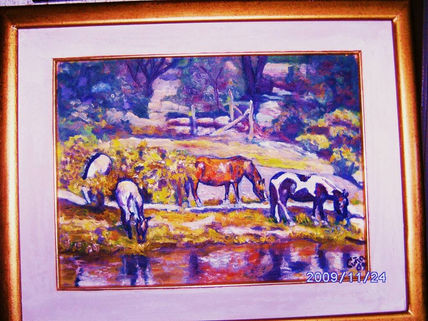 Caballos pastando