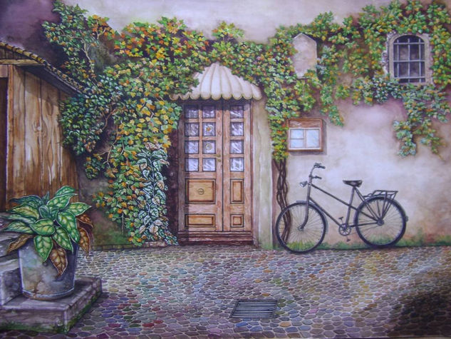 Pub (Café- Bar Europeo) - Campiña Francesa Watercolour Paper Landscaping