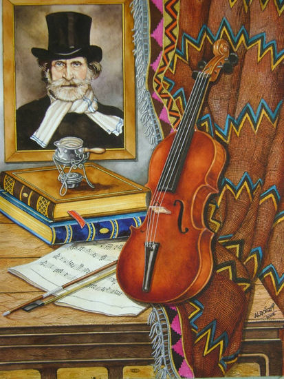 Bodegón Musical Watercolour Paper Still Life Paintings