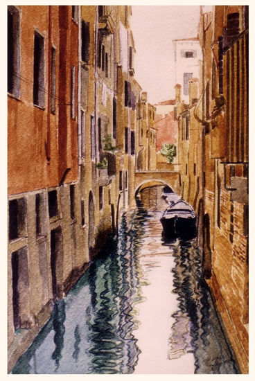 canal de Venecia Oil Paper Landscaping