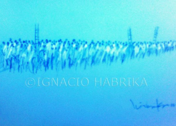 Multitudes y Escalera en azul (IGNACIO HABRIKA)