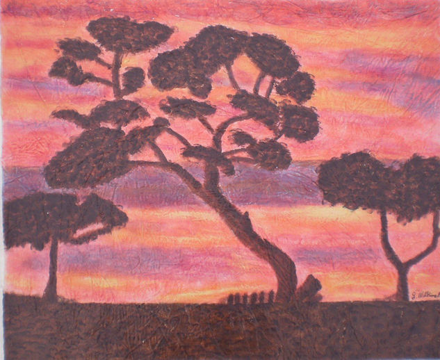 Atardecer enn naranja Acrylic Canvas Landscaping