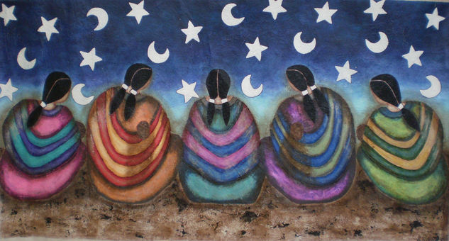 Las mujeres de mi vida Acrylic Canvas Figure Painting