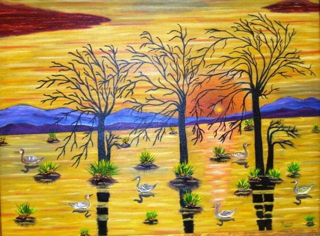 lago con patos