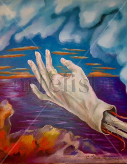 LA MANO HERIDA Oil Canvas Figure Painting