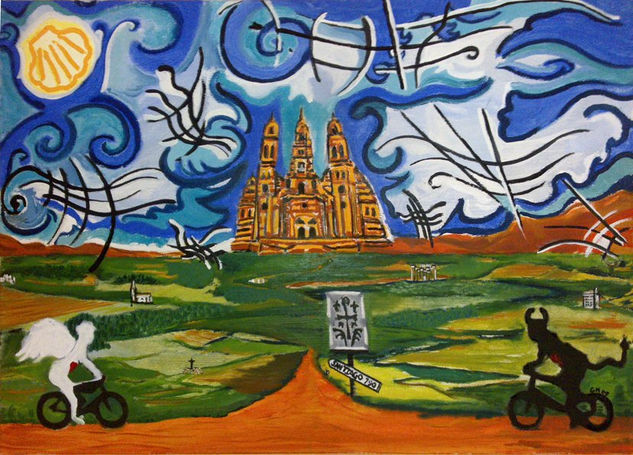 El camino de santiago Oil Canvas Landscaping