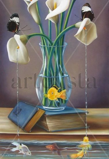 CHORRITO DE VIDA Oil Canvas Floral Painting