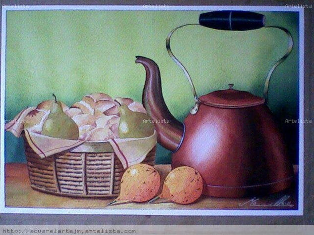 Bodegòn 2 Watercolour Canvas Still Life Paintings