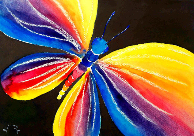 mariposa arco iris Watercolour Paper Others