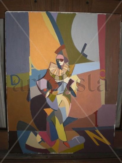 Arlequin.- Oil Canvas Figure Painting