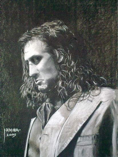 Flamenco-Bailaor Farruco Pastel Papel Retrato