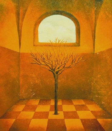 arbol en interior Oil Canvas