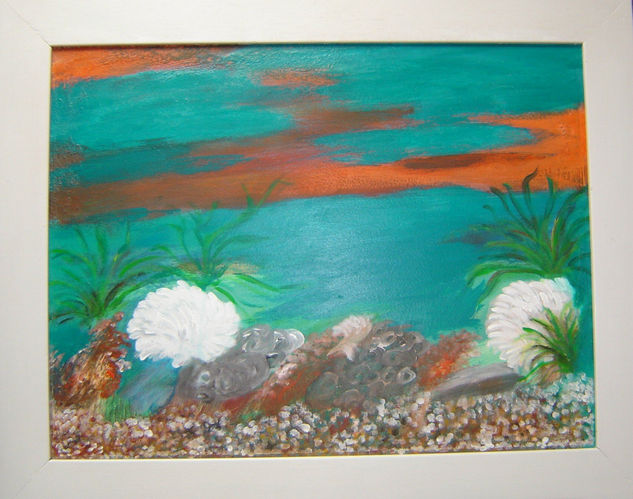 Fundo do mar 5. Media Mixta Tabla Paisaje